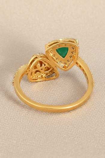 Buy Sica Jewellery Green Moissanite Polki Izra Ring Online at Aza Fashions Buy_Sica Jewellery_Green Moissanite Polki Izra Ring _Online_at_Aza_Fashions