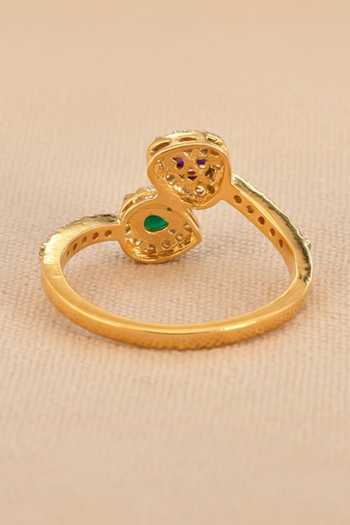 Buy Sica Jewellery Green Moissanite Polki Ritz Ring Online at Aza Fashions Buy_Sica Jewellery_Green Moissanite Polki Ritz Ring _Online_at_Aza_Fashions