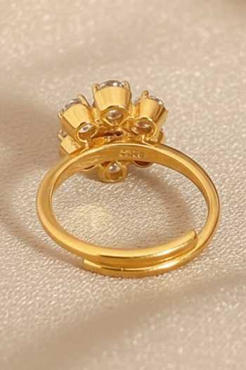Buy Sica Jewellery Gold Plated Moissanite Polki Solana Ring Online at Aza Fashions Buy_Sica Jewellery_Gold Plated Moissanite Polki Solana Ring _Online_at_Aza_Fashions