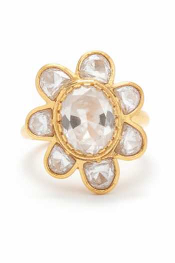 Sica Jewellery Yellow Moissanite Polki Lola Ring Online at Aza Fashions Sica Jewellery_Yellow Moissanite Polki Lola Ring _Online_at_Aza_Fashions