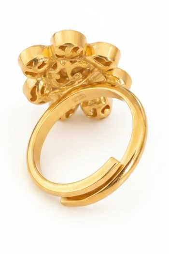 Buy Sica Jewellery Yellow Moissanite Polki Lola Ring Online at Aza Fashions Buy_Sica Jewellery_Yellow Moissanite Polki Lola Ring _Online_at_Aza_Fashions