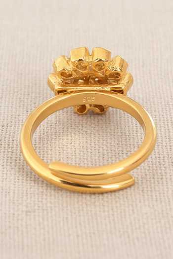 Buy Sica Jewellery Gold Plated Moissanite Polki Dulaar Ring Online at Aza Fashions Buy_Sica Jewellery_Gold Plated Moissanite Polki Dulaar Ring _Online_at_Aza_Fashions