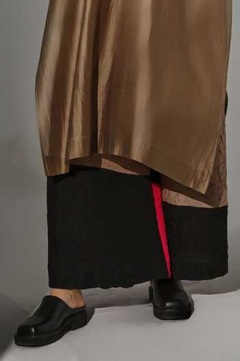 Stoique Black Silk Awaken Color Block Pant Online at Aza Fashions Stoique_Black Silk Awaken Color Block Pant _Online_at_Aza_Fashions