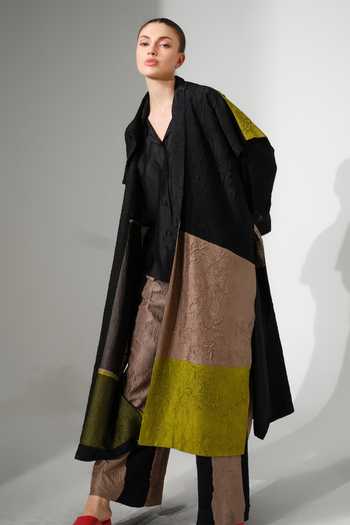 Shop_Stoique_Black Silk Awaken Color Block Tunic Jacket 