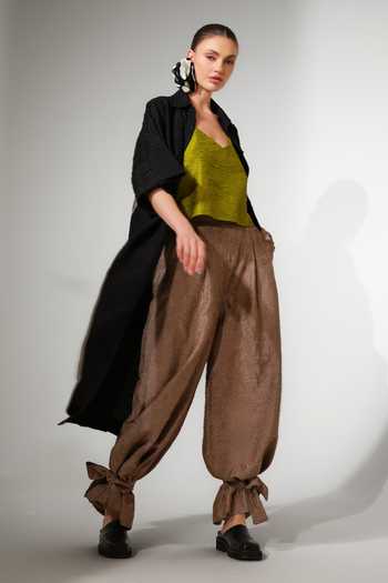 Buy_Stoique_Black Silk Applique Grain Crushed Overlay _Online_at_Aza_Fashions