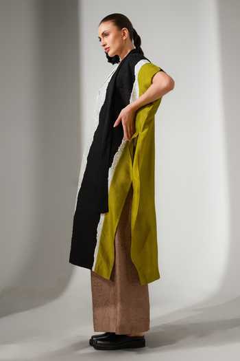 Buy_Stoique_Brown Silk Root Crushed Wide Leg Pant _Online_at_Aza_Fashions
