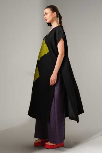Stoique_Purple Silk Root Crushed Wide Leg Pant _Online_at_Aza_Fashions