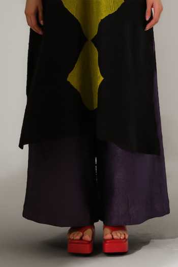 Shop Stoique Purple Silk Root Crushed Wide Leg Pant Online at Aza Fashions Shop_Stoique_Purple Silk Root Crushed Wide Leg Pant _Online_at_Aza_Fashions