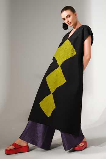 Stoique_Purple Silk Root Crushed Wide Leg Pant _at_Aza_Fashions