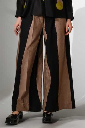 Stoique Black Silk Union Color Block Wide Leg Pant at Aza Fashions Stoique_Black Silk Union Color Block Wide Leg Pant _at_Aza_Fashions