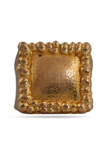 Arvino Gold Signet Square Dome Ring Online at Aza Fashions Arvino_Gold Signet Square Dome Ring _Online_at_Aza_Fashions