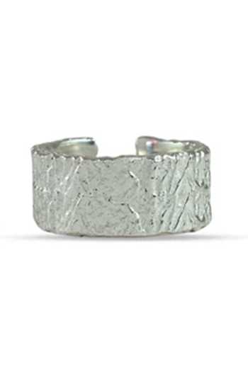 Arvino_Silver Rugged Textured Ring _Online_at_Aza_Fashions