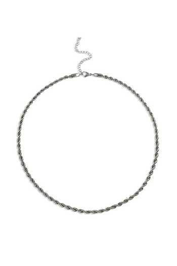 Arvino Silver Forged Rope Necklace Online at Aza Fashions Arvino_Silver Forged Rope Necklace _Online_at_Aza_Fashions