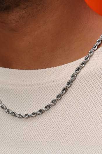 Buy Arvino Silver Forged Rope Necklace Online at Aza Fashions Buy_Arvino_Silver Forged Rope Necklace _Online_at_Aza_Fashions