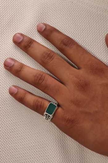 Buy Arvino Green Onyx Stone Embellished Ring Online at Aza Fashions Buy_Arvino_Green Onyx Stone Embellished Ring _Online_at_Aza_Fashions