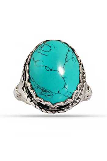 Arvino Blue Carved Turquoise Ring Online at Aza Fashions Arvino_Blue Carved Turquoise Ring _Online_at_Aza_Fashions