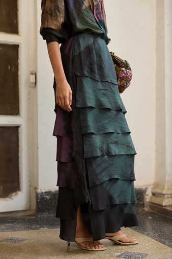 Buy_Medha_Purple Silk Flappy Tie Dye Pattern Skirt _Online_at_Aza_Fashions