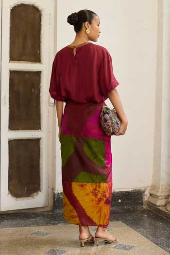 Medha Kaleidoscope Bandhani Pattern Skirt 