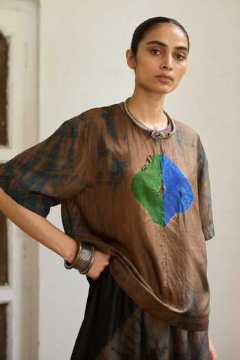 Medha Alluvial Bandhani Motif T Shirt 