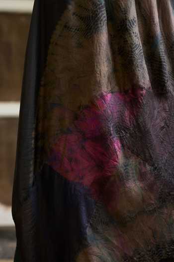 Buy_Medha_Multi Color Silk Earth Tie Dye Pattern Skirt _Online_at_Aza_Fashions