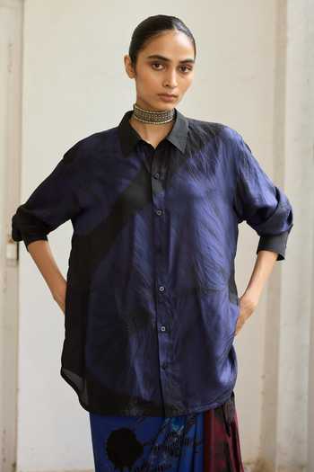 Medha Dark Flow Tie Dye Pattern Shirt 