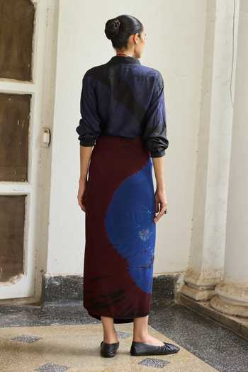 Medha Electus Bandhani Motif Wrap Skirt 