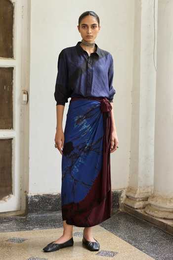 Medha Electus Bandhani Motif Wrap Skirt 