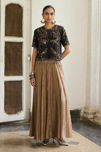 Medha Freefall Lace Work Skirt 