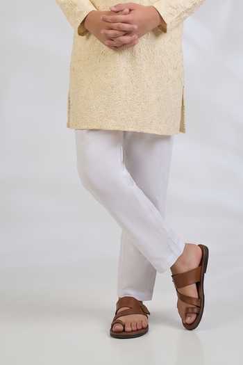 SPRING BREAK Ivory Silk, Cotton Embroidered Kurta Set Online at Aza Fashions SPRING BREAK_Ivory Silk, Cotton Embroidered Kurta Set _Online_at_Aza_Fashions