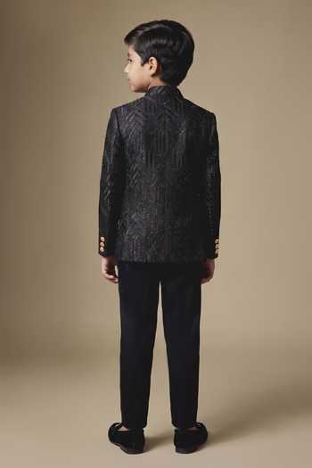 SPRING BREAK Geometric Embroidered Bandhgala Jacket