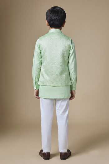SPRING BREAK Geometric Embroidered Bundi & Kurta Set 