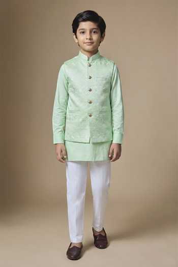 SPRING BREAK Geometric Embroidered Bundi & Kurta Set 