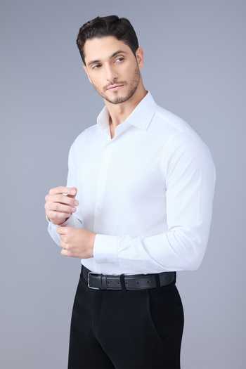 Varoin Marwah White Cotton Oxford Executive Shirt at Aza Fashions Varoin Marwah_White Cotton Oxford Executive Shirt _at_Aza_Fashions