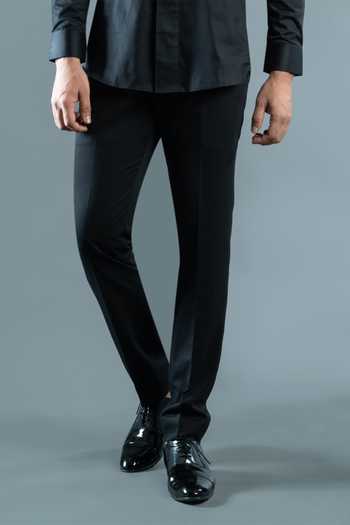 Shop Varoin Marwah Black Cotton Satin D-ring Shirt Online at Aza Fashions Shop_Varoin Marwah_Black Cotton Satin D-ring Shirt _Online_at_Aza_Fashions