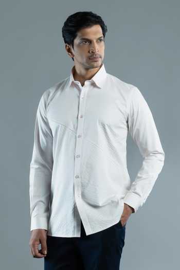 Buy Varoin Marwah Pink Cotton Shard Textured Pattern Shirt Online at Aza Fashions Buy_Varoin Marwah_Pink Cotton Shard Textured Pattern Shirt _Online_at_Aza_Fashions