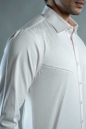 Shop Varoin Marwah Pink Cotton Shard Textured Pattern Shirt Online at Aza Fashions Shop_Varoin Marwah_Pink Cotton Shard Textured Pattern Shirt _Online_at_Aza_Fashions