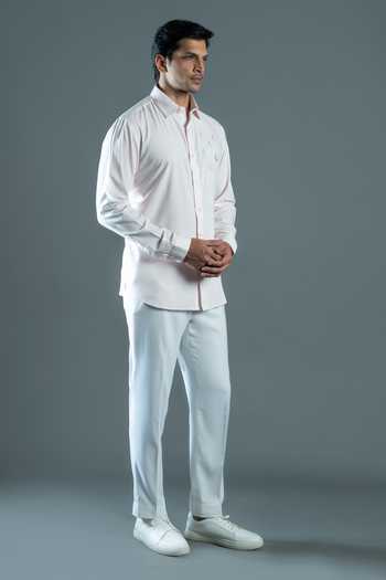Buy_Varoin Marwah_Pink Cotton Neo Rosette Embroidered Shirt _Online_at_Aza_Fashions
