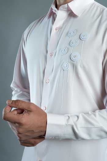 Shop_Varoin Marwah_Pink Cotton Neo Rosette Embroidered Shirt 