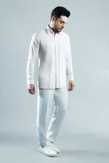 Buy Varoin Marwah Pink Cotton Cross Construct Shirt Online at Aza Fashions Buy_Varoin Marwah_Pink Cotton Cross Construct Shirt _Online_at_Aza_Fashions