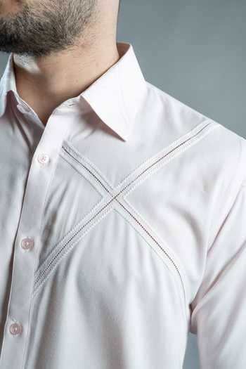 Buy Varoin Marwah Pink Cotton Cross Construct Shirt Buy_Varoin Marwah_Pink Cotton Cross Construct Shirt