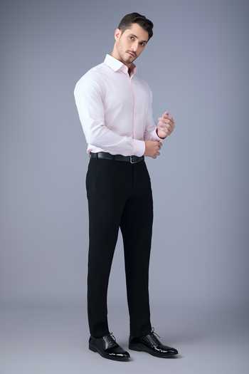 Varoin Marwah_Pink Cotton Corporate Shirt _Online_at_Aza_Fashions