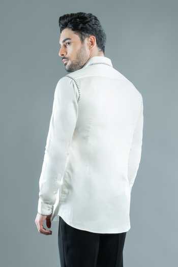 Varoin Marwah White Inscribed Shirt 