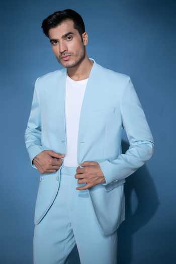 Buy Varoin Marwah Blue Crepe Dressed In Daybreak Suit Set Online at Aza Fashions Buy_Varoin Marwah_Blue Crepe Dressed In Daybreak Suit Set _Online_at_Aza_Fashions
