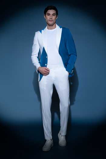 Varoin Marwah Cubist Cobalt Blazer 