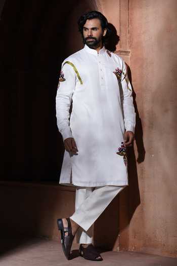 Varoin Marwah Tropical Bloom Embroidered Kurta Set 