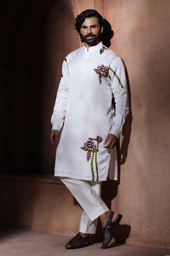 Varoin Marwah Tropical Bloom Embroidered Kurta Set 