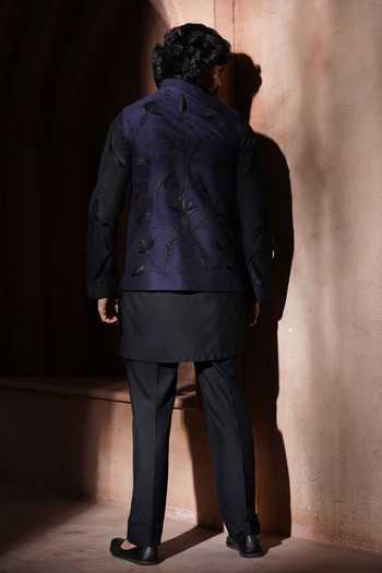 Varoin Marwah Indigo Reverie Nehru Jacket Set 