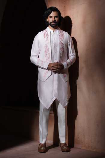 Varoin Marwah Blushvine Embroidered Nehru Jacket & Kurta Set 