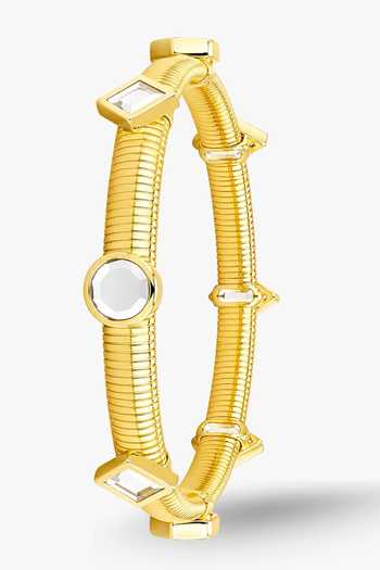 Isharya_Gold Plated Frito Mirror Statement Bracelet _Online_at_Aza_Fashions