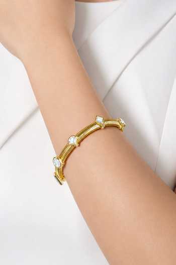 Buy_Isharya_Gold Plated Frito Mirror Statement Bracelet _Online_at_Aza_Fashions